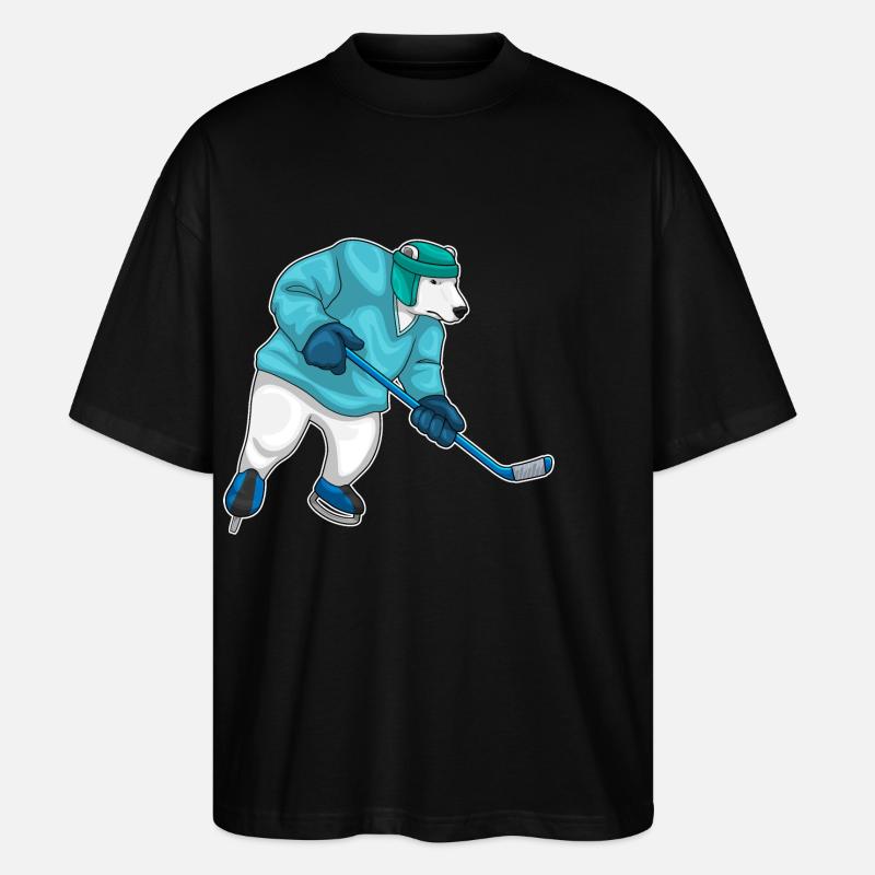 Eisbär Eishockey Eishockeyschläger - Stanley/Stella Oversized Unisex Bio T-Shirt Blaster 2.0 - Schwarz