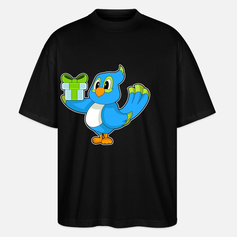 Forfait d’anniversaire Perroquet - T-shirt bio Blaster 2.0 coupe oversize Stanley/Stella Unisexe - noir