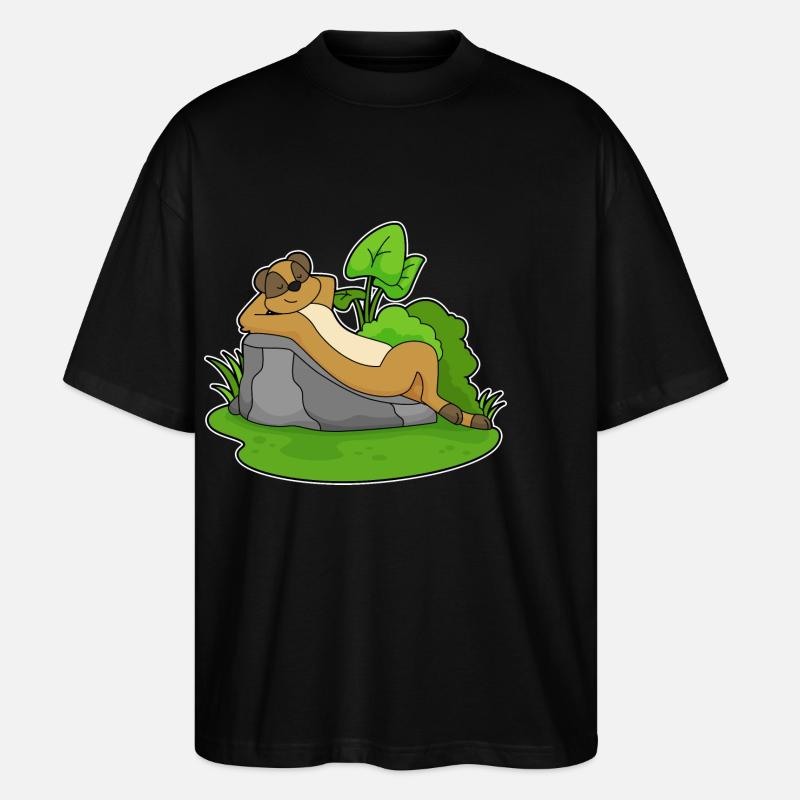 Suricates Chilling Rocks - T-shirt bio Blaster 2.0 coupe oversize Stanley/Stella Unisexe - noir