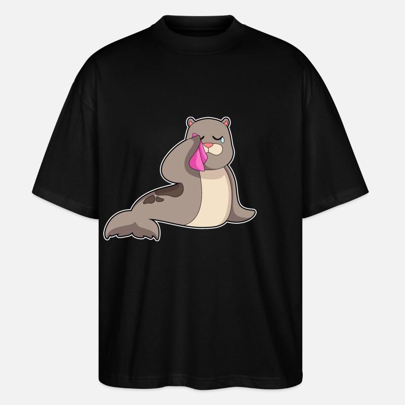 Seehund Taschentuch - Stanley/Stella Oversized Unisex Bio T-Shirt Blaster 2.0 - Schwarz