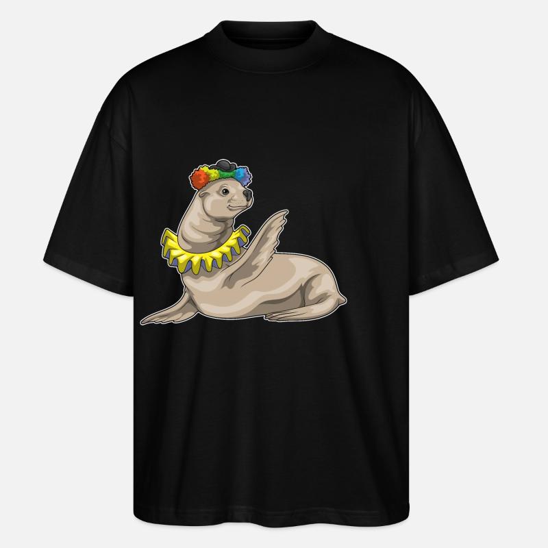 Clown du phoque - T-shirt bio Blaster 2.0 coupe oversize Stanley/Stella Unisexe - noir
