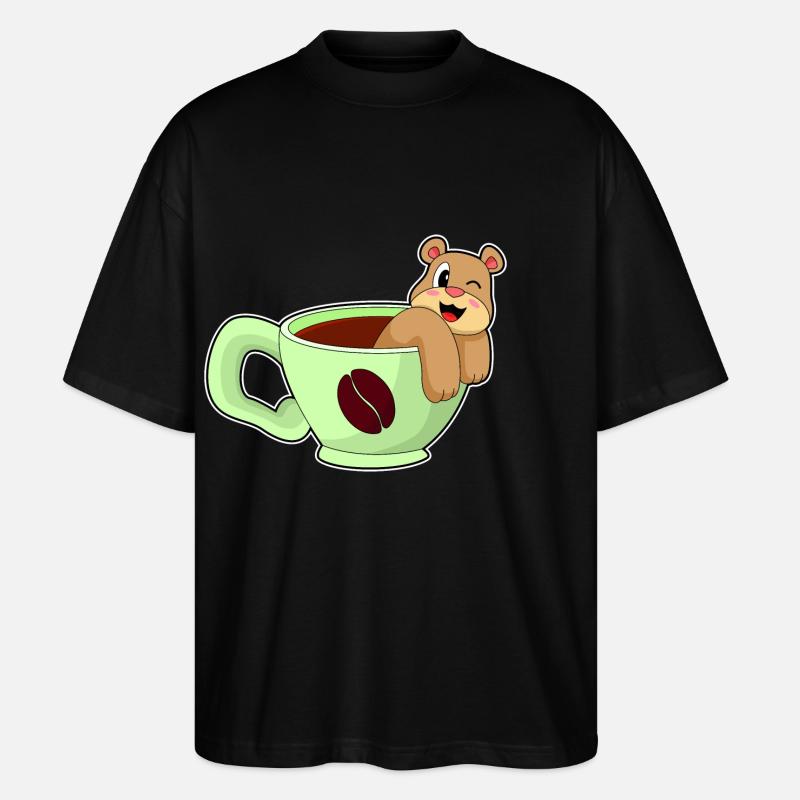 Café d’ours - T-shirt bio Blaster 2.0 coupe oversize Stanley/Stella Unisexe - noir