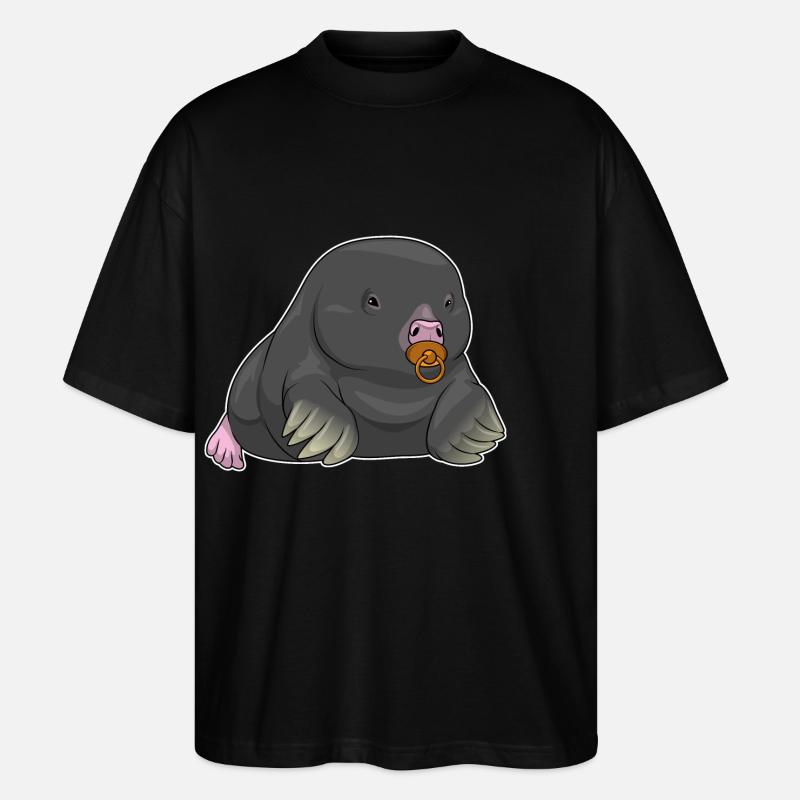 Mole pacifier - Stanley/Stella Oversized Unisex Organic T-shirt Blaster 2.0 - black