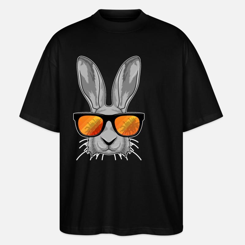 Rabbit with sunglasses - Stanley/Stella Oversized Unisex Organic T-shirt Blaster 2.0 - black