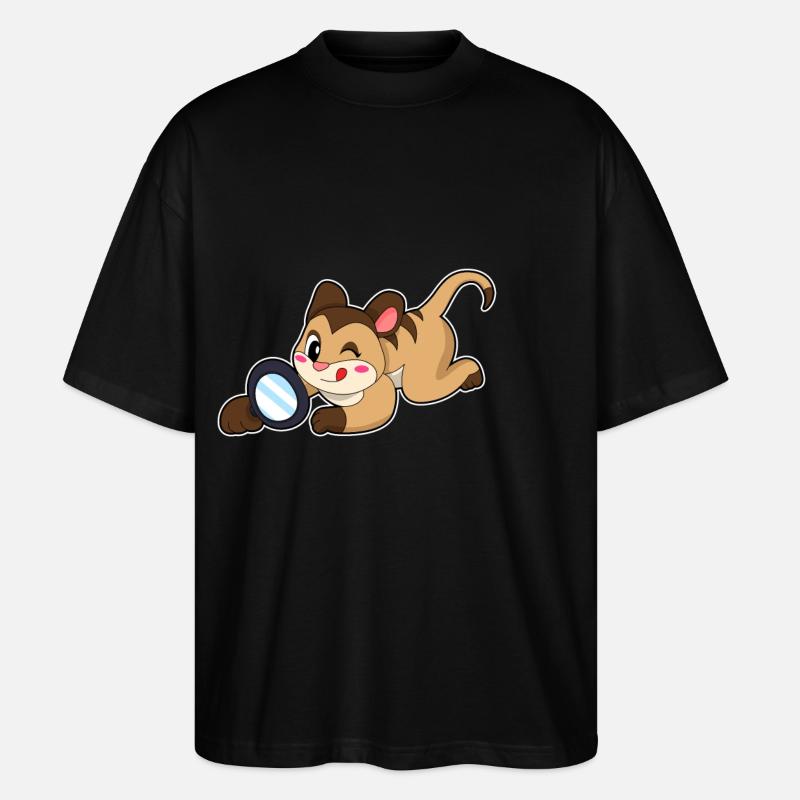 Suricates avec loupe - T-shirt bio Blaster 2.0 coupe oversize Stanley/Stella Unisexe - noir