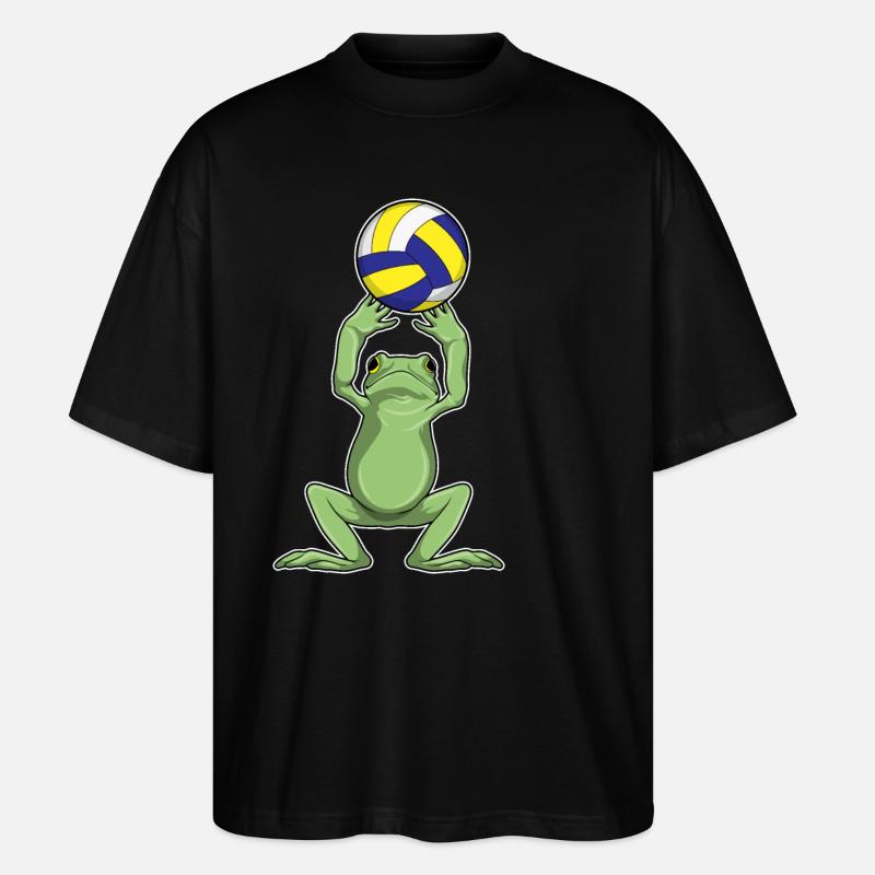 Grenouille avec volley-ball - T-shirt bio Blaster 2.0 coupe oversize Stanley/Stella Unisexe - noir