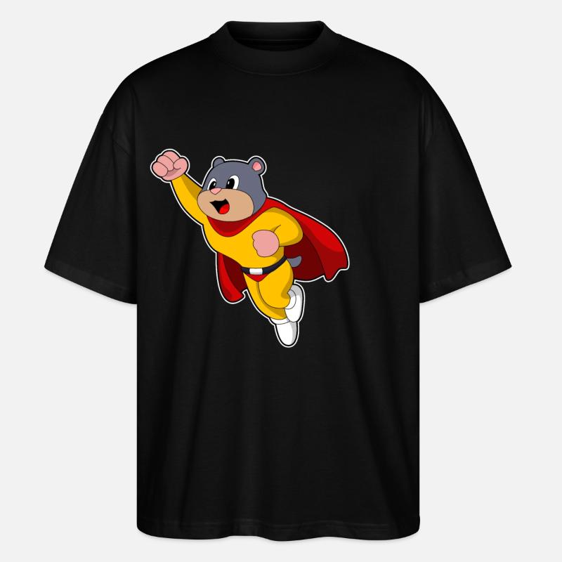 Mole as a hero - Stanley/Stella Oversized Unisex Organic T-shirt Blaster 2.0 - black