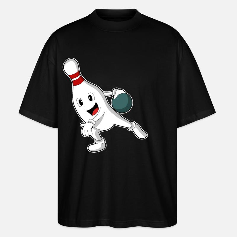 Bowling-Pin beim Bowling mit Bowlingkugel - Stanley/Stella Oversized Unisex Bio T-Shirt Blaster 2.0 - Schwarz