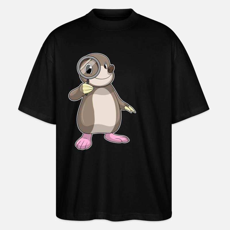 Mole with magnifying glass - Stanley/Stella Oversized Unisex Organic T-shirt Blaster 2.0 - black