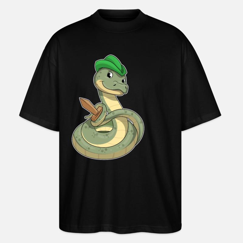 Snake with Sword - Stanley/Stella Oversized Unisex Organic T-shirt Blaster 2.0 - black