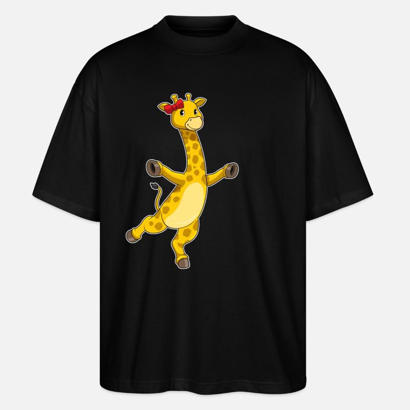 Giraffe with bow - Stanley/Stella Oversized Unisex Organic T-shirt Blaster 2.0 - black
