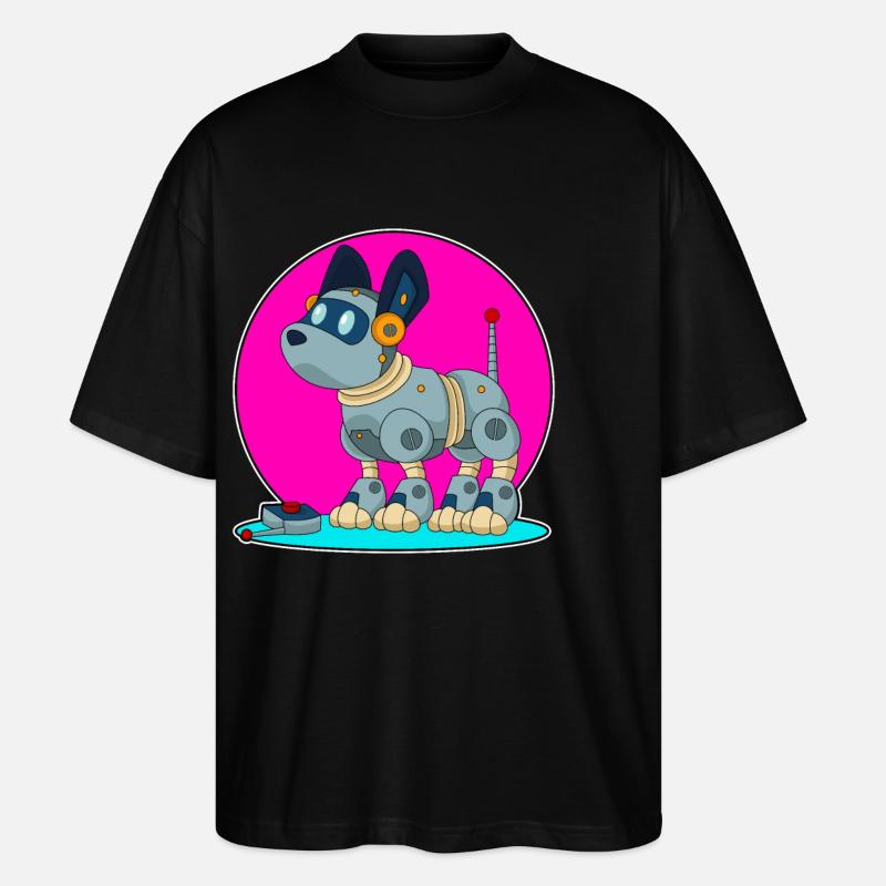Dog as a robot - Stanley/Stella Oversized Unisex Organic T-shirt Blaster 2.0 - black