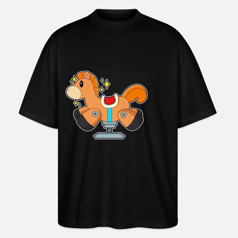 Schaukelpferd - Stanley/Stella Oversized Unisex Bio T-Shirt Blaster 2.0 - Schwarz