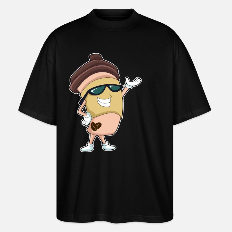 Coffee mug with sunglasses - Stanley/Stella Oversized Unisex Organic T-shirt Blaster 2.0 - black