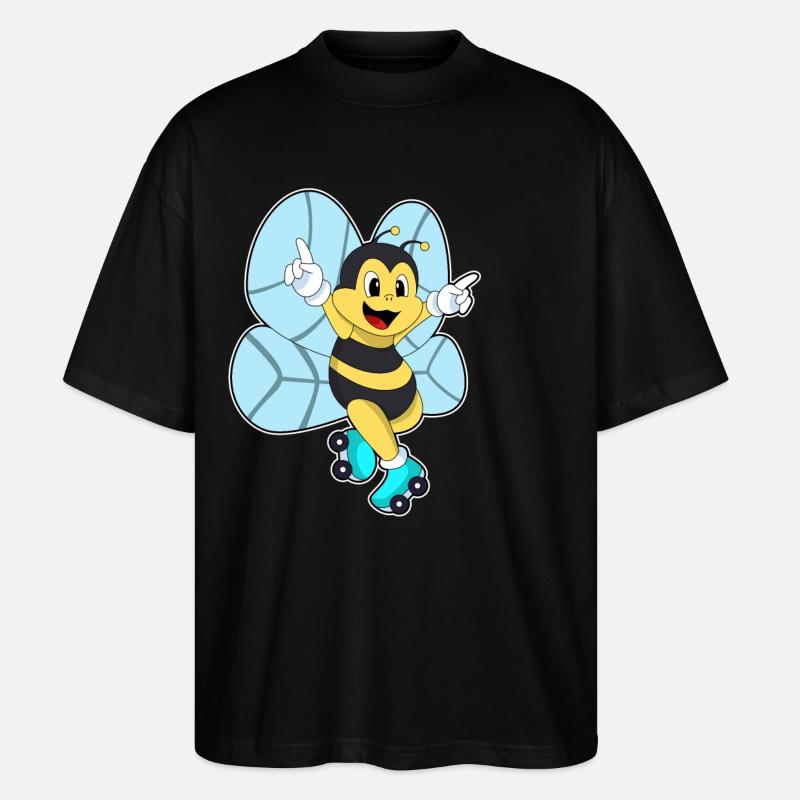 Bee with roller skates - Stanley/Stella Oversized Unisex Organic T-shirt Blaster 2.0 - black