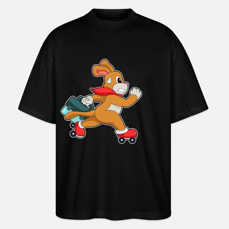 Dog with roller skates - Stanley/Stella Oversized Unisex Organic T-shirt Blaster 2.0 - black