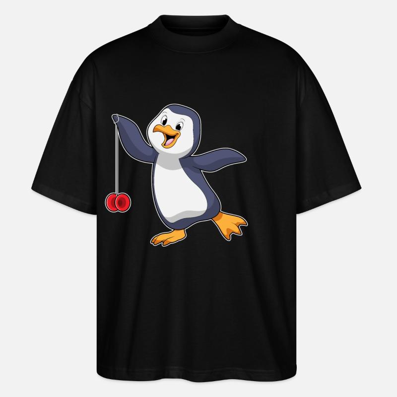 Pingouin avec Jojo - T-shirt bio Blaster 2.0 coupe oversize Stanley/Stella Unisexe - noir