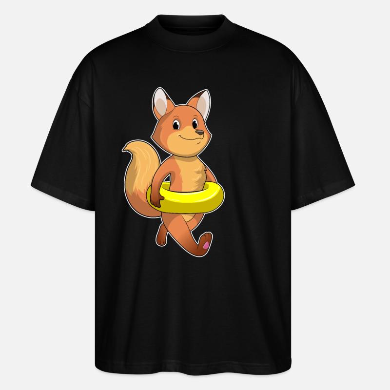 Fuchs mit Rettungsring - Stanley/Stella Oversized Unisex Bio T-Shirt Blaster 2.0 - Schwarz