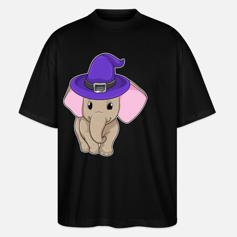 Elephant as a wizard - Stanley/Stella Oversized Unisex Organic T-shirt Blaster 2.0 - black