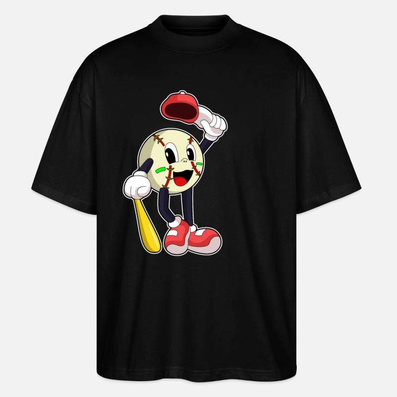 Baseball with baseball bat - Stanley/Stella Oversized Unisex Organic T-shirt Blaster 2.0 - black