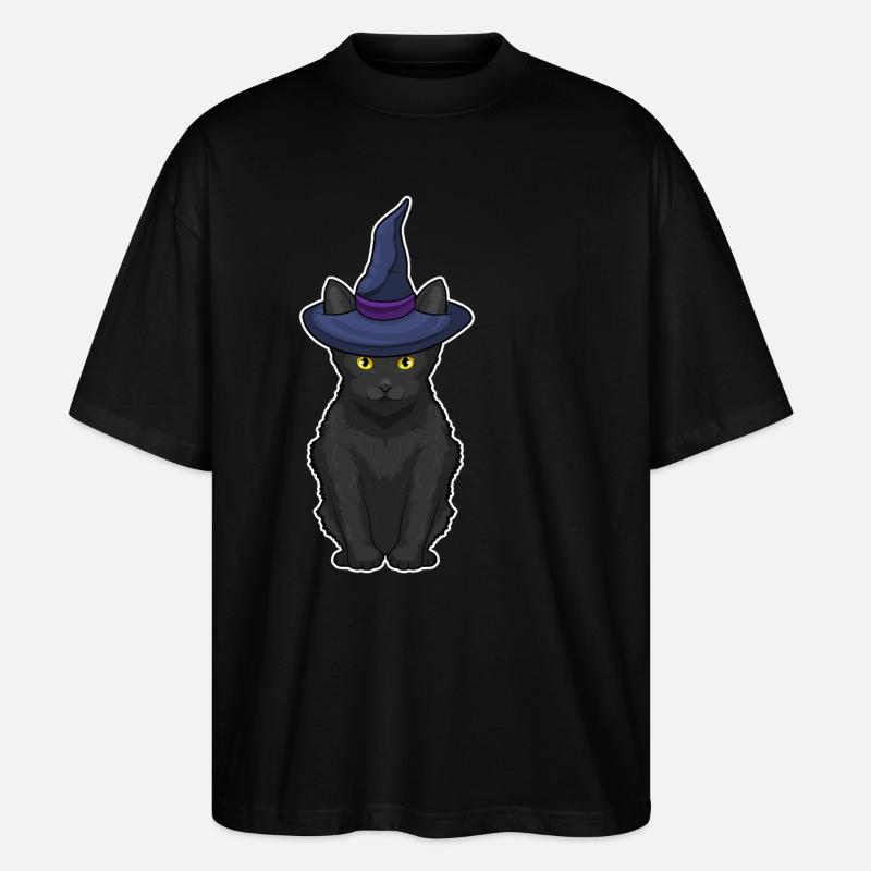 Katze Hexe - Stanley/Stella Oversized Unisex Bio T-Shirt Blaster 2.0 - Schwarz
