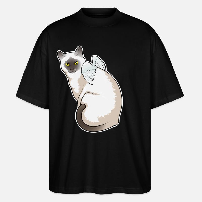 Ailes d’ange de chat - T-shirt bio Blaster 2.0 coupe oversize Stanley/Stella Unisexe - noir