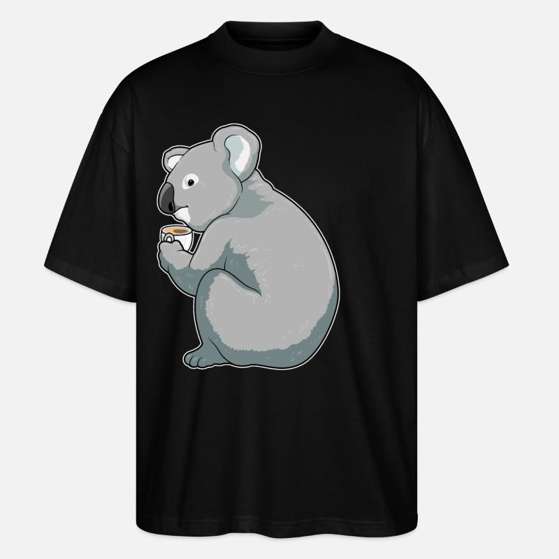 Koala Coffee Mug - Stanley/Stella Oversized Unisex Organic T-shirt Blaster 2.0 - black