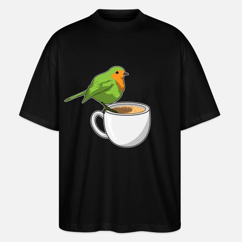Tasse à café Bird - T-shirt bio Blaster 2.0 coupe oversize Stanley/Stella Unisexe - noir
