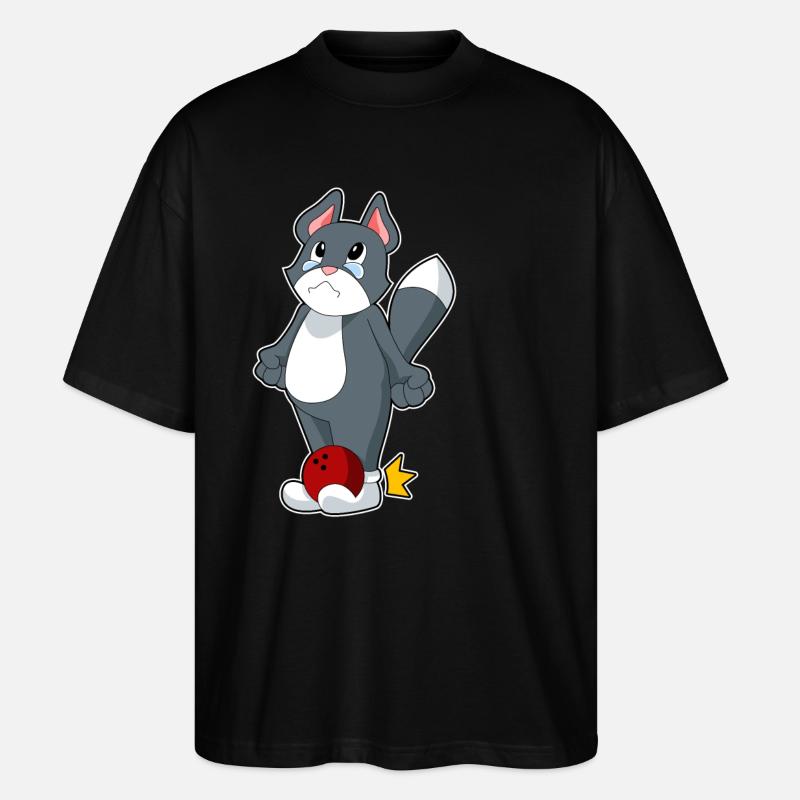 Cat Bowling Bowling Ball - Stanley/Stella Oversized Unisex Organic T-shirt Blaster 2.0 - black
