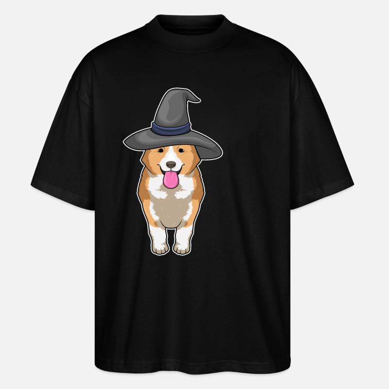Corgi Hexe - Stanley/Stella Oversized Unisex Bio T-Shirt Blaster 2.0 - Schwarz