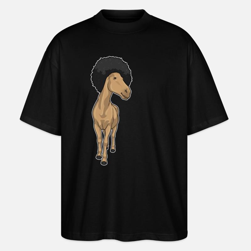 Pferd Afro - Stanley/Stella Oversized Unisex Bio T-Shirt Blaster 2.0 - Schwarz
