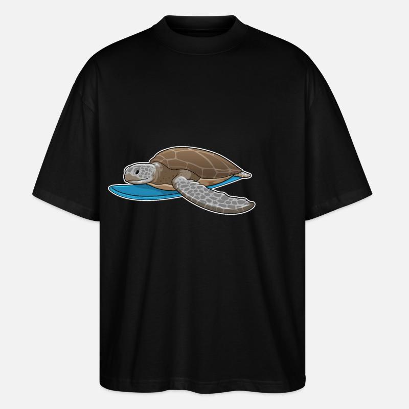 Turtle Surfer Surfboard - Stanley/Stella Oversized Unisex Organic T-shirt Blaster 2.0 - black