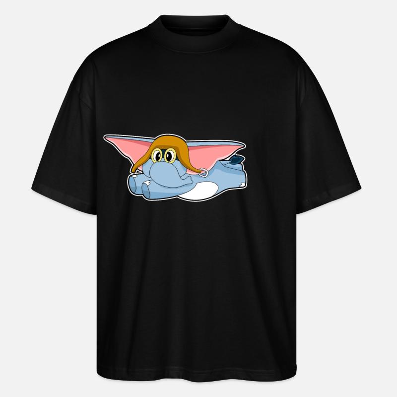 Elephant Pilot Pilot Cap - Stanley/Stella Oversized Unisex Organic T-shirt Blaster 2.0 - black