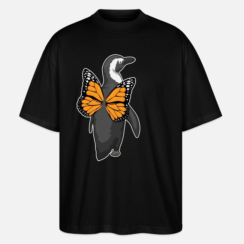 Ailes de papillon de pingouin - T-shirt bio Blaster 2.0 coupe oversize Stanley/Stella Unisexe - noir