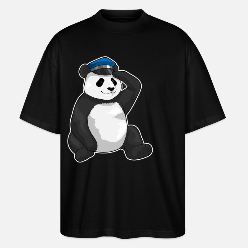 Casquette de police Panda - T-shirt bio Blaster 2.0 coupe oversize Stanley/Stella Unisexe - noir