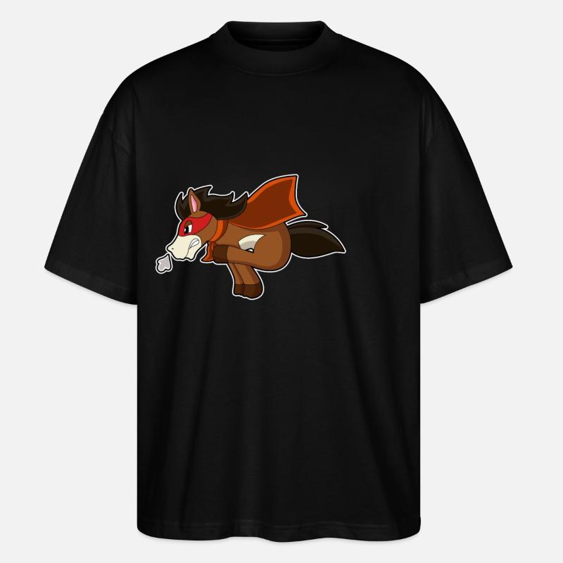 Pferd Held - Stanley/Stella Oversized Unisex Bio T-Shirt Blaster 2.0 - Schwarz