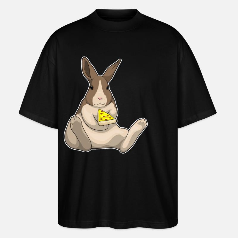 Pizza au lapin - T-shirt bio Blaster 2.0 coupe oversize Stanley/Stella Unisexe - noir