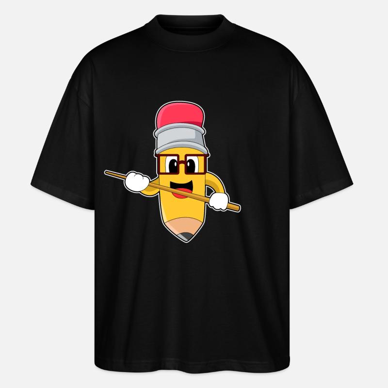 Pencil Teacher Pointer - Stanley/Stella Oversized Unisex Organic T-shirt Blaster 2.0 - black