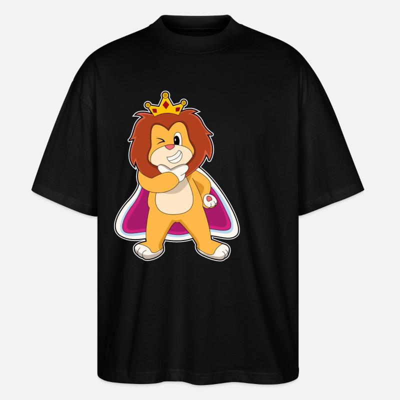 Löwe König Krone - Stanley/Stella Oversized Unisex Bio T-Shirt Blaster 2.0 - Schwarz