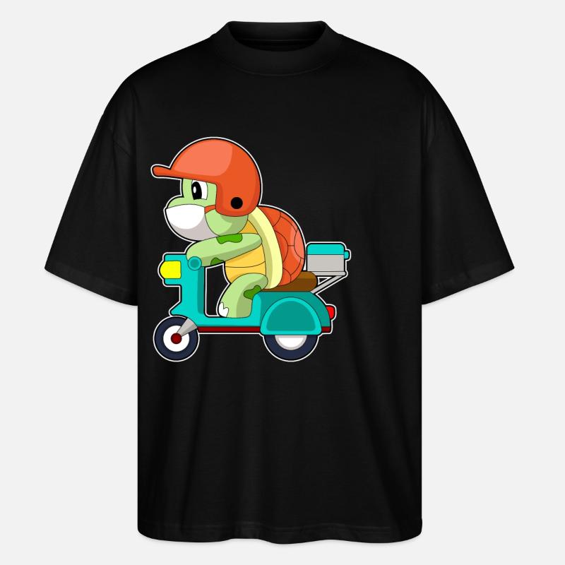 Turtle Scooter - Stanley/Stella Oversized Unisex Organic T-shirt Blaster 2.0 - black