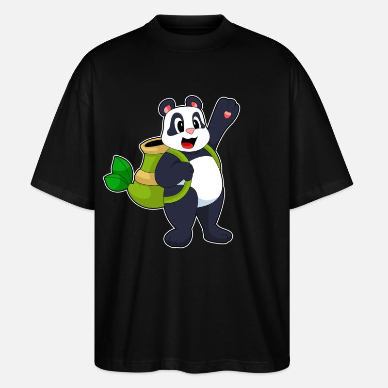 Panda Bamboo Backpack - Stanley/Stella Oversized Unisex Organic T-shirt Blaster 2.0 - black