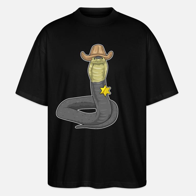 Snake Sheriff Cowboy Hat - T-shirt bio Blaster 2.0 coupe oversize Stanley/Stella Unisexe - noir