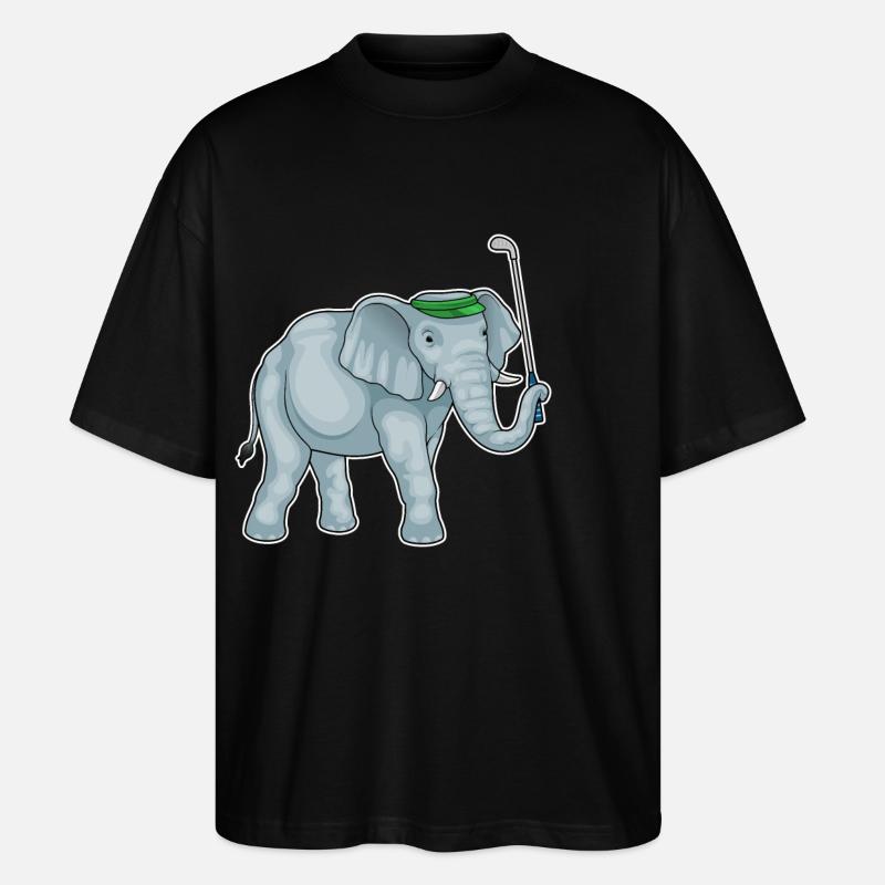 Elefant Golf Golfschläger - Stanley/Stella Oversized Unisex Bio T-Shirt Blaster 2.0 - Schwarz