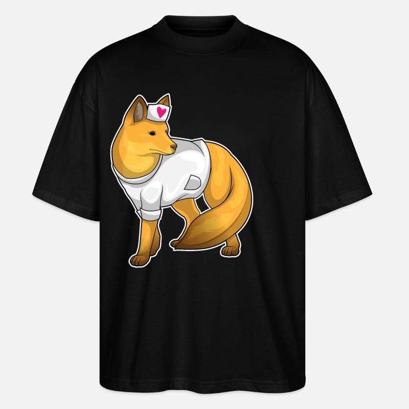 Fuchs Krankenschwester Herz - Stanley/Stella Oversized Unisex Bio T-Shirt Blaster 2.0 - Schwarz