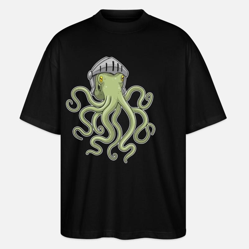 Casque de chevalier pieuvre - T-shirt bio Blaster 2.0 coupe oversize Stanley/Stella Unisexe - noir