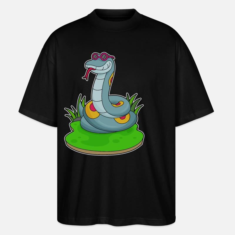 Lunettes de soleil Snake - T-shirt bio Blaster 2.0 coupe oversize Stanley/Stella Unisexe - noir