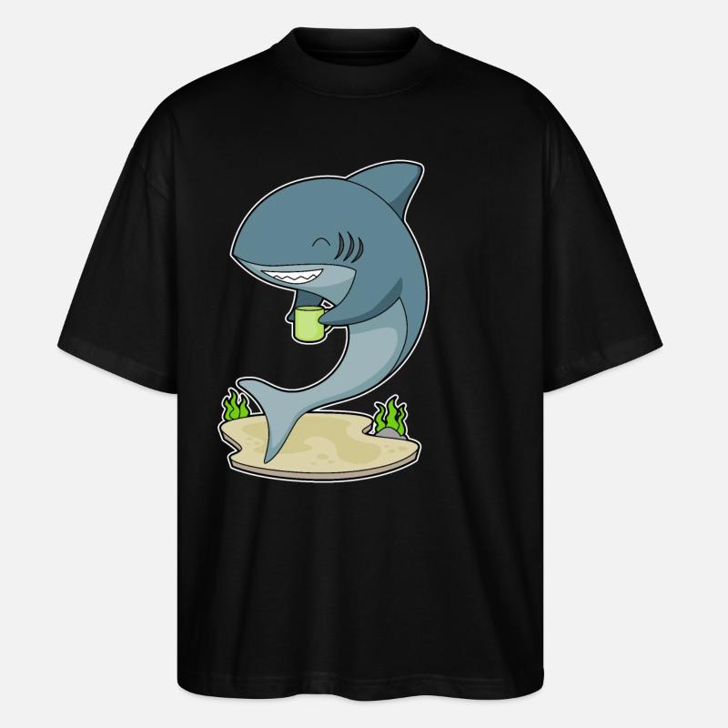 Shark Mug Coffee - Stanley/Stella Oversized Unisex Organic T-shirt Blaster 2.0 - black