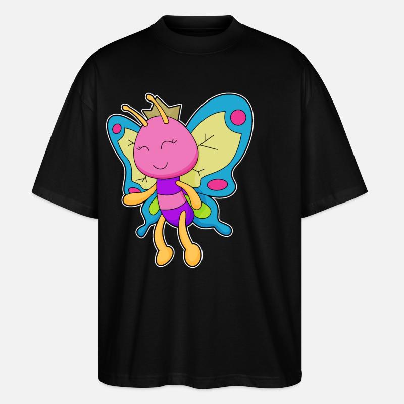 Couronne de reine papillon - T-shirt bio Blaster 2.0 coupe oversize Stanley/Stella Unisexe - noir