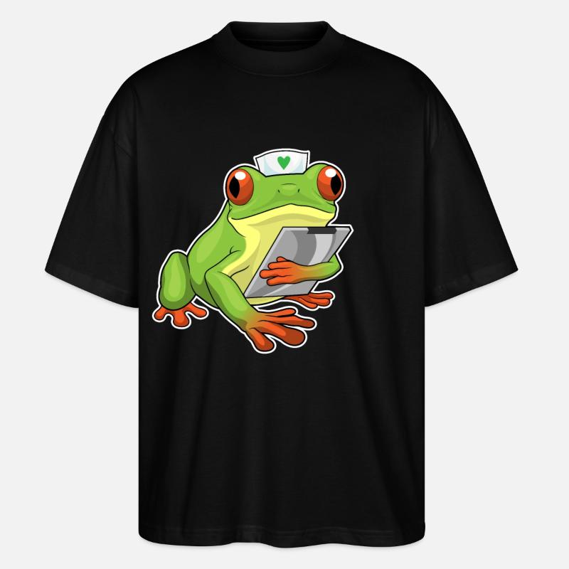 Frosch Krankenschwester - Stanley/Stella Oversized Unisex Bio T-Shirt Blaster 2.0 - Schwarz