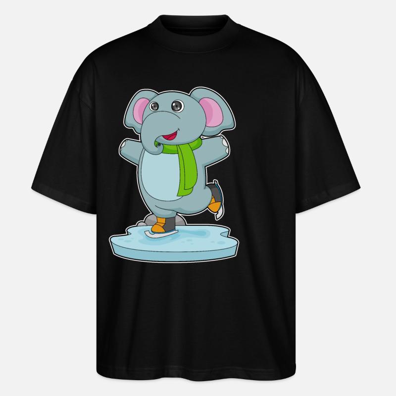 Patins à glace éléphants - T-shirt bio Blaster 2.0 coupe oversize Stanley/Stella Unisexe - noir